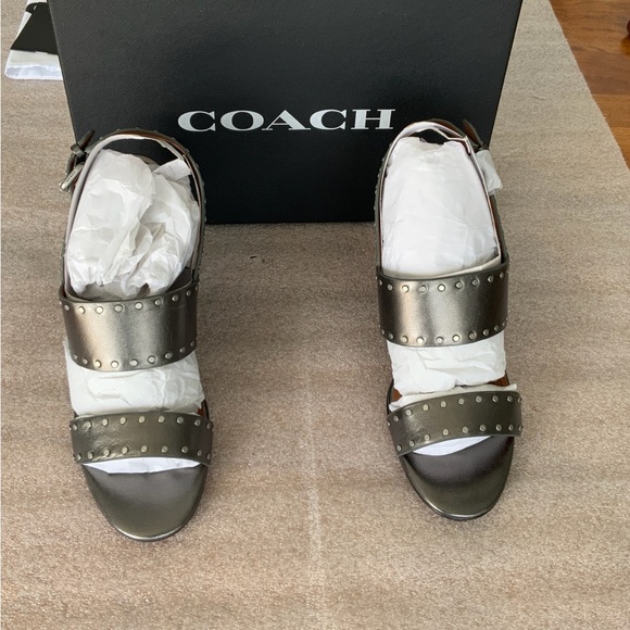 Coach Metallic Studded Block Heels - Picture 3 of 15